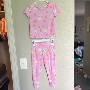 Charming Pink Bunny Pajama Set for Kids